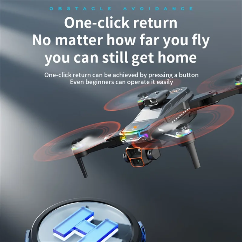 Drone Brushless Z2 com Posicionamento por Fluxo Óptico, Dobrável, com Tela Remota de 4,3 Polegadas e 3 Baterias - Preto
