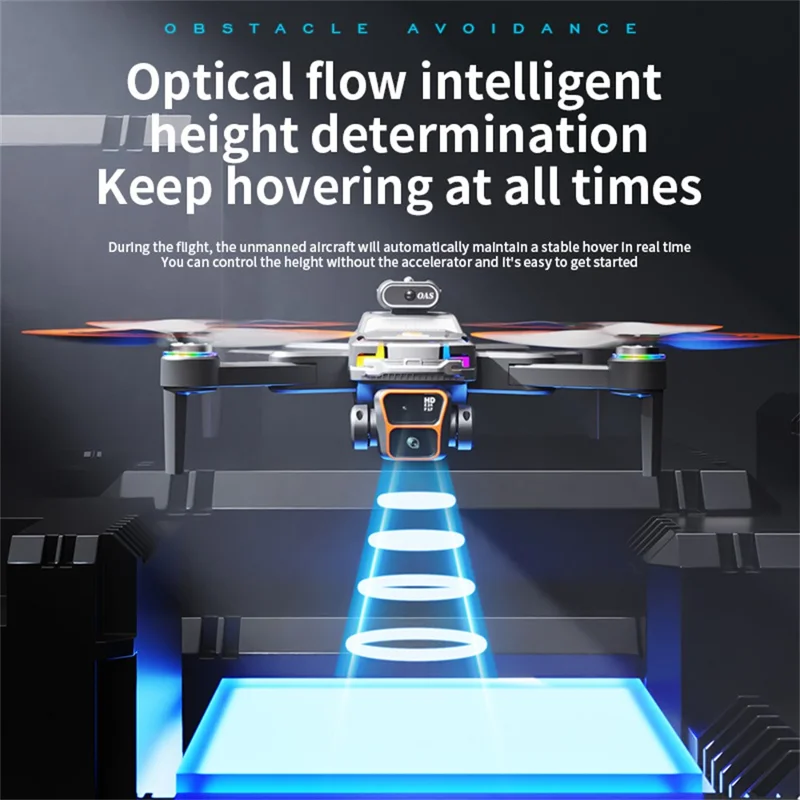 Drone Brushless Z2 com Posicionamento por Fluxo Óptico, Dobrável, com Tela Remota de 4,3 Polegadas e 3 Baterias - Preto