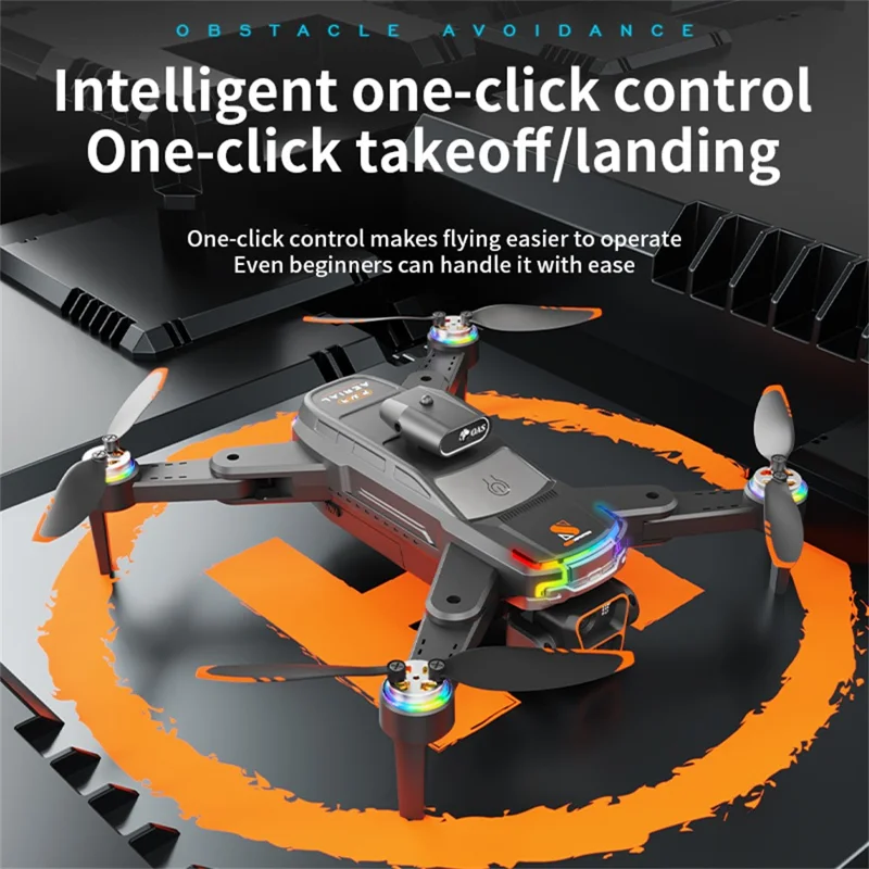 Drone Brushless Z2 com Posicionamento por Fluxo Óptico, Dobrável, com Tela Remota de 4,3 Polegadas e 3 Baterias - Preto