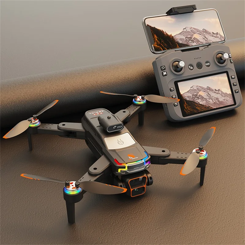 Drone Brushless Z2 com Posicionamento por Fluxo Óptico, Dobrável, com Tela Remota de 4,3 Polegadas e 3 Baterias - Preto