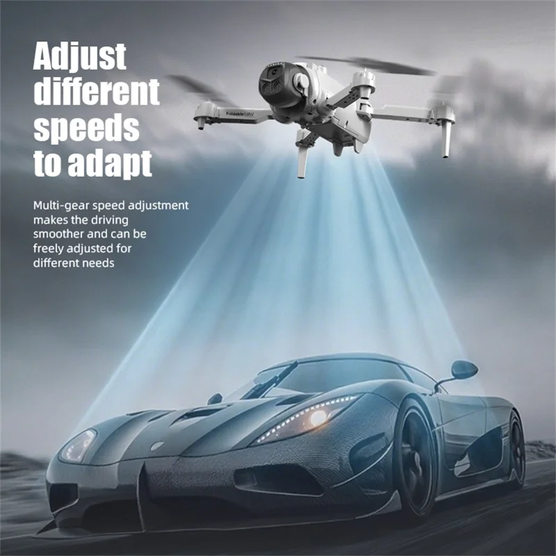 LU36 Dual Camera Remote Control Drone with LED Light Optical Flow Positioning Foldable Quadcopter, with 1 Battery - Orange