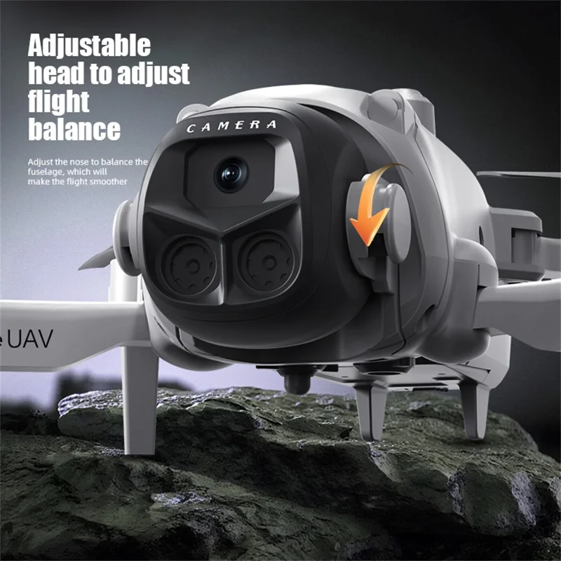 LU36 Dual Camera Remote Control Drone with LED Light Optical Flow Positioning Foldable Quadcopter, with 1 Battery - Grey