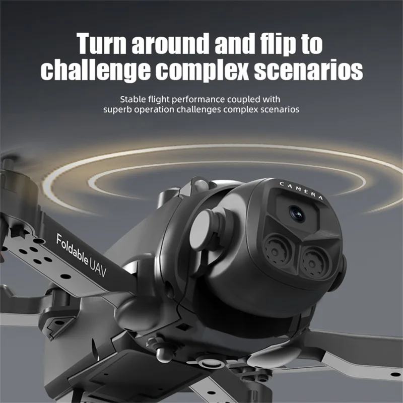 LU36 Dual Camera Remote Control Drone with LED Light Optical Flow Positioning Foldable Quadcopter, with 1 Battery - Grey