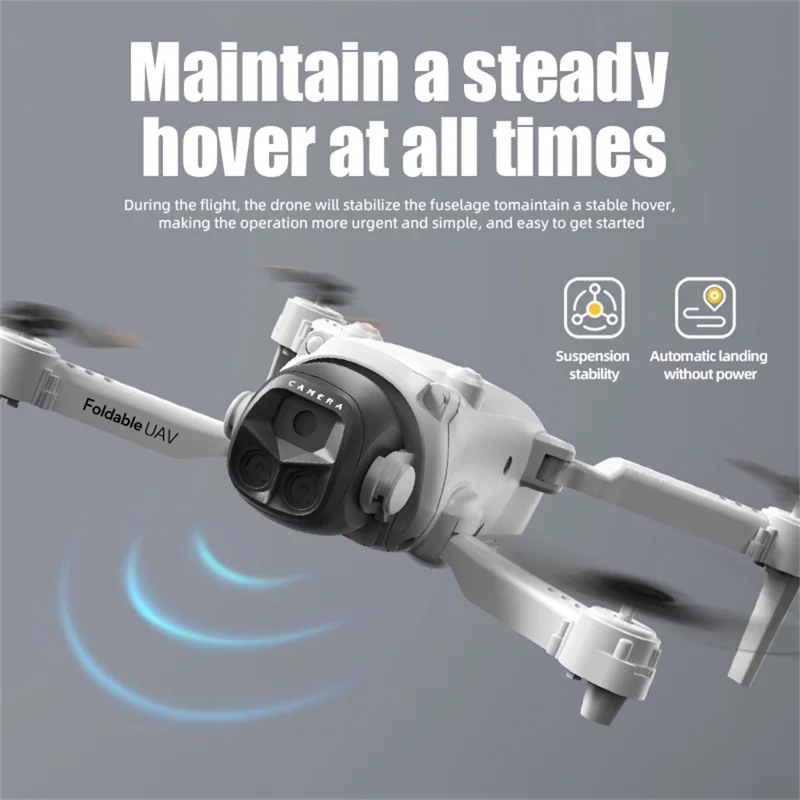 LU36 Dual Camera Remote Control Drone with LED Light Optical Flow Positioning Foldable Quadcopter, with 1 Battery - Grey