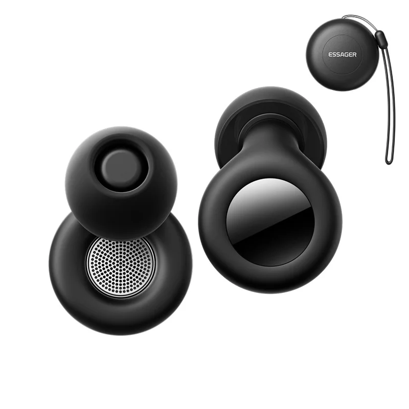ESSAGER Noise Cancelling Sleeping Earplugs Noise Insulation Silicone Ear Protectors with Storage Case - Black