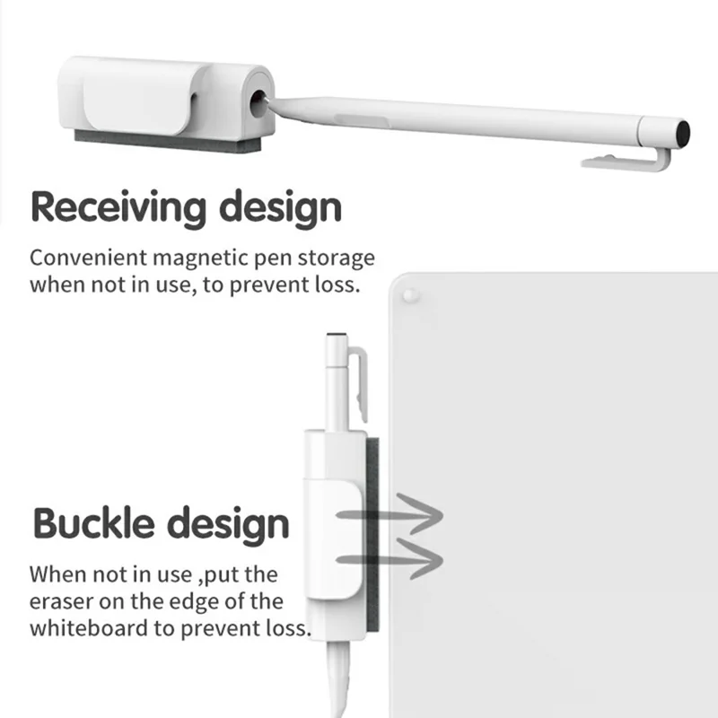 15 Inch ABS Plastic Magnetic Writing Tablet Nano Microcapsule Drawing Board with Eraser and Pen - White