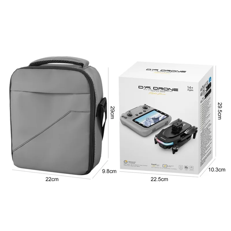 Câmera Aérea de Fotografia Panorâmica D19 1080P com Ângulo Amplo, Drone Dobrável com Motor Sem Escova e Controle Remoto com Tela de 4,5 Polegadas, com 1 Bateria