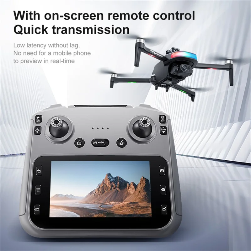 Câmera Aérea de Fotografia Panorâmica D19 1080P com Ângulo Amplo, Drone Dobrável com Motor Sem Escova e Controle Remoto com Tela de 4,5 Polegadas, com 1 Bateria