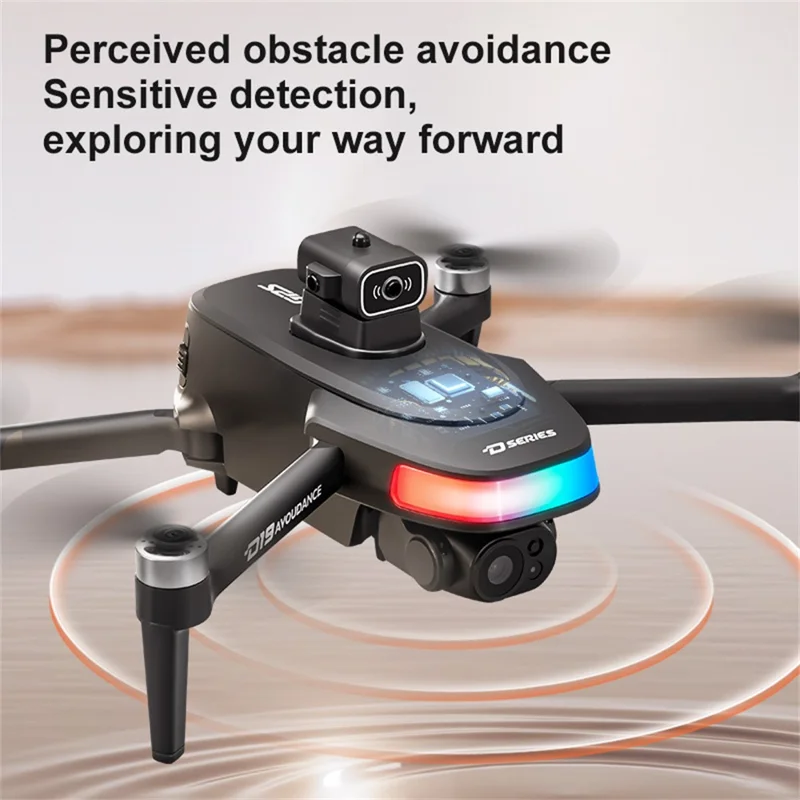 Câmera Aérea de Fotografia Panorâmica D19 1080P com Ângulo Amplo, Drone Dobrável com Motor Sem Escova e Controle Remoto com Tela de 4,5 Polegadas, com 1 Bateria