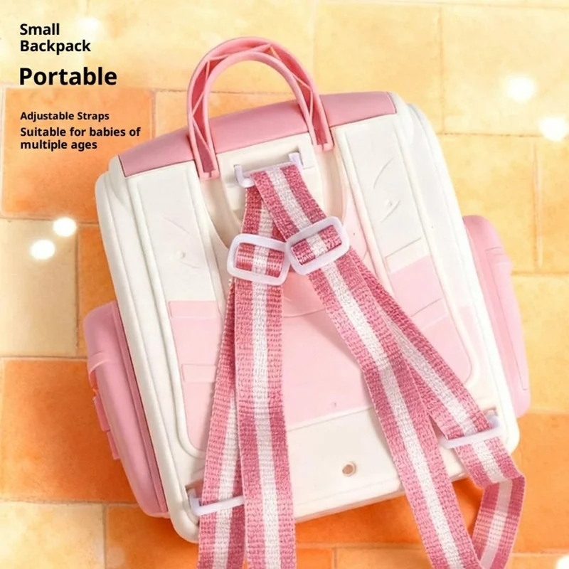 Sac à dos pour enfants 23529A / B Tirelire Jouet Auto-Roll Argent Boîte d'épargne musicale avec serrure à empreinte digitale pour enfants - Rose
