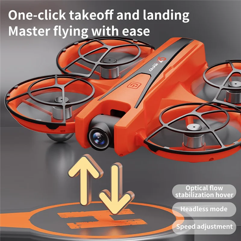 YL05 HD luftfoto kvadrokopter med 4,3 tommer skærmkontroller, optisk flow-positionering, børsteløs RC-droner med LED-lys, med 1 batteri - Orange