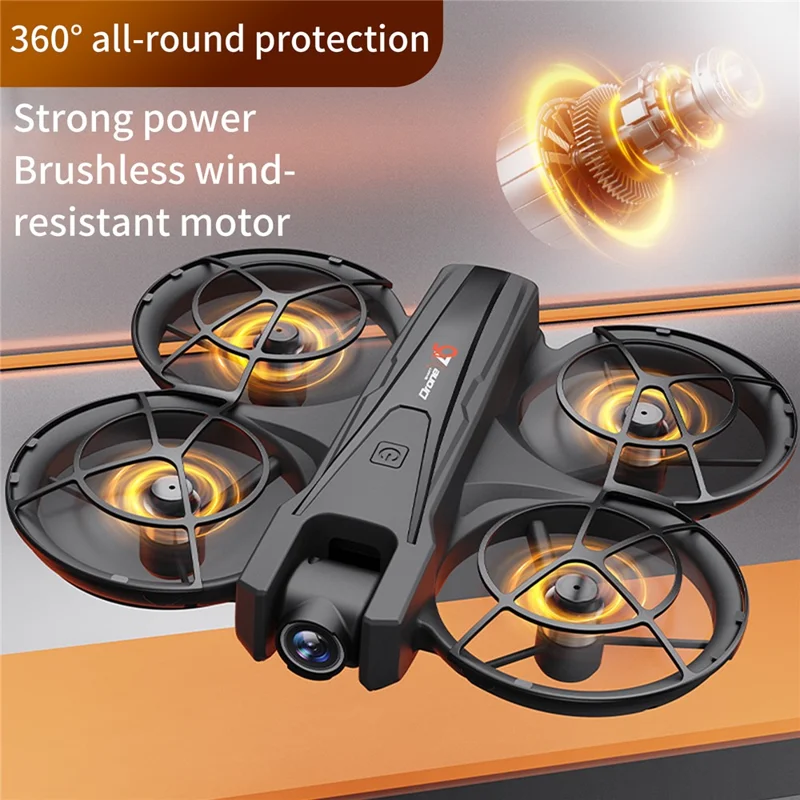YL05 HD luftfoto kvadrokopter med 4,3 tommer skærmkontroller, optisk flow-positionering, børsteløs RC-droner med LED-lys, med 1 batteri - Orange