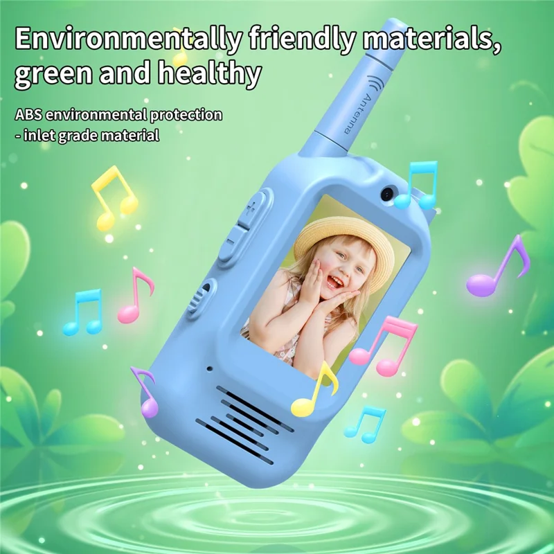 S88 2 Peças Walkie-Talkies de Vídeo para Crianças com Alcance de 300 m, Ecrã HD 2,0, Intercomunicador Sem Fios Recarregável para Rapazes e Raparigas