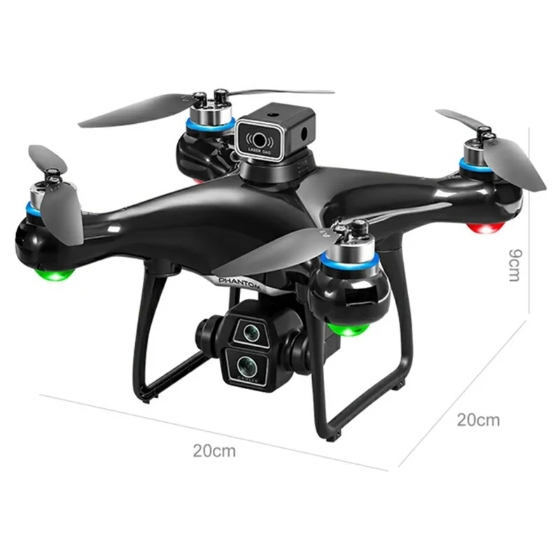 Z3 Brushless Quadcopter Dual Camera HD FPV RC Drone with 4.3 Inch Large Screen Remote Control, with 2 Batteries - Black