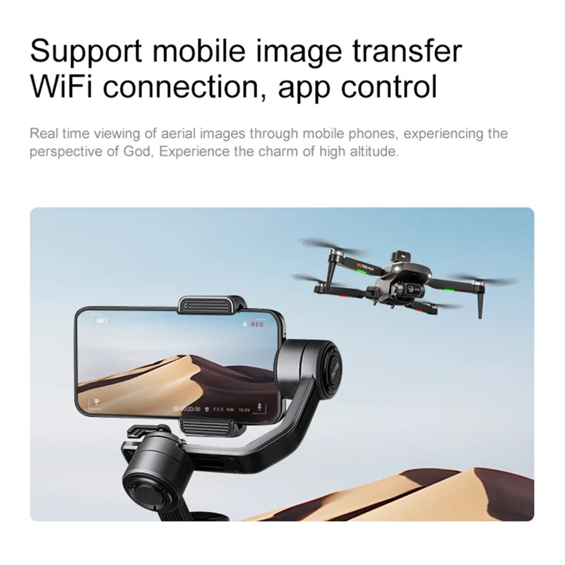 RG708MAX طائرة مسيرة بدون طيار بمحركات فرش ببطارية واحدة وشاشة تحكم 4.5 بوصة مع تثبيت بصري ثنائي المحور ونظام تحديد المواقع GPS بدون مستشعر تجنب العوائق