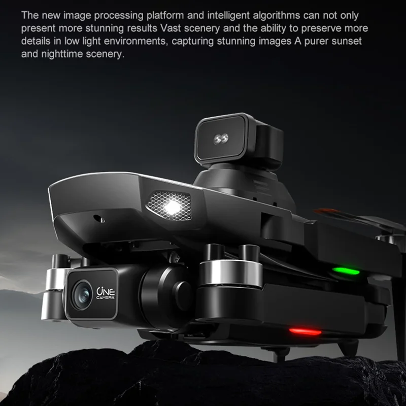 RG708MAX طيارة بدون طيار رباعية المراوح بمحركات بدون فرشات مع بطاريتين وشاشة تحكم مقاس 4.5 بوصة، مع مثبت ثنائي المحور ونظام تحديد المواقع GPS دون مستشعر تجنب العوائق