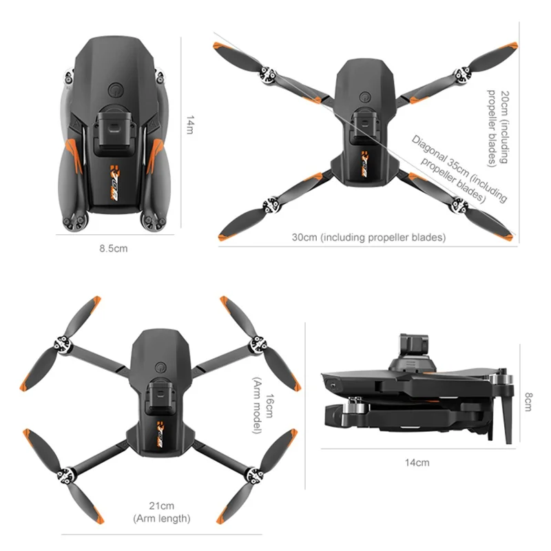 RG708MAX Double Battery 4.5 inch Screen-Controlled Dual-Axis Gimbal GPS-Positioning Brushless Quadcopter Drone with Obstacle Avoidance Sensor