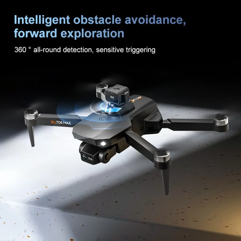 RG708MAX Double Battery 4.5 inch Screen-Controlled Dual-Axis Gimbal GPS-Positioning Brushless Quadcopter Drone with Obstacle Avoidance Sensor