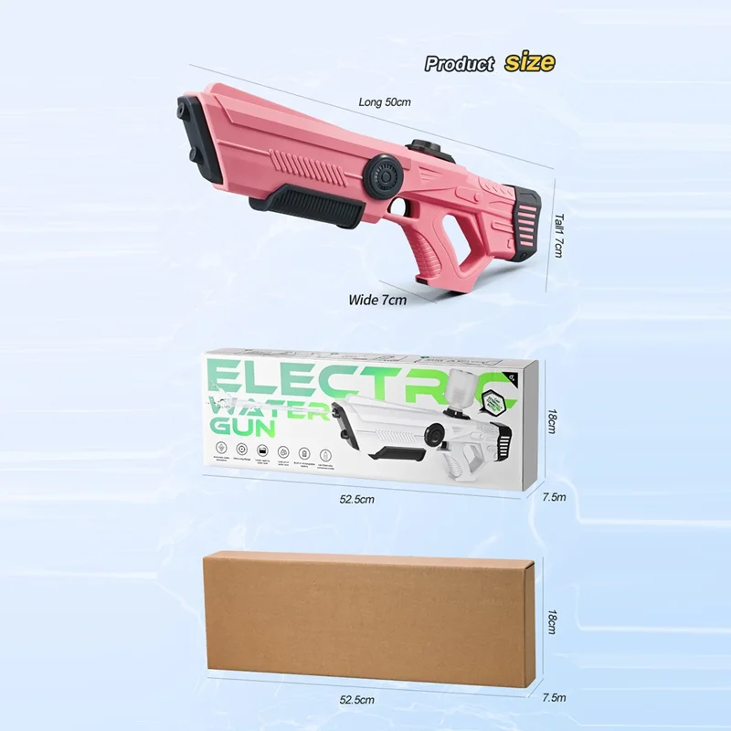 Y1 Self-Priming Electric Water Gun Rechargeable 8-10m Range Gun Gift - Blue