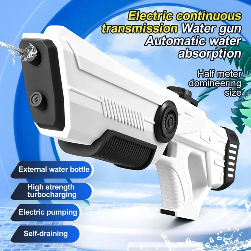 Y1 Self-Priming Electric Water Gun Rechargeable 8-10m Range Gun Gift - Blue