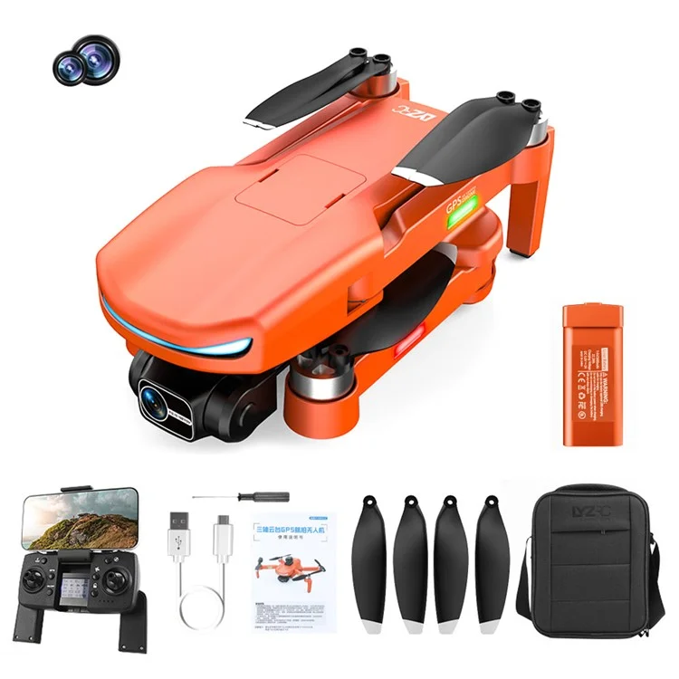 LYZ L800 Pro2 Quadricóptero plegable con GPS, evasión de obstáculos de 360 grados, sin escobillas y cámara 4K con estabilizador de 3 ejes (1 batería) 