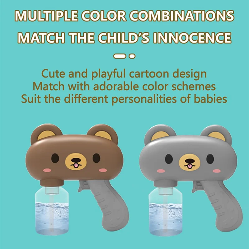 Pistolet à eau électrique Y9 design ours en peluche pulvérisation continue pistolet à eau haute pression cadeau pour enfants - Marron