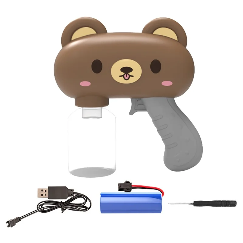 Pistolet à eau électrique Y9 design ours en peluche pulvérisation continue pistolet à eau haute pression cadeau pour enfants - Marron