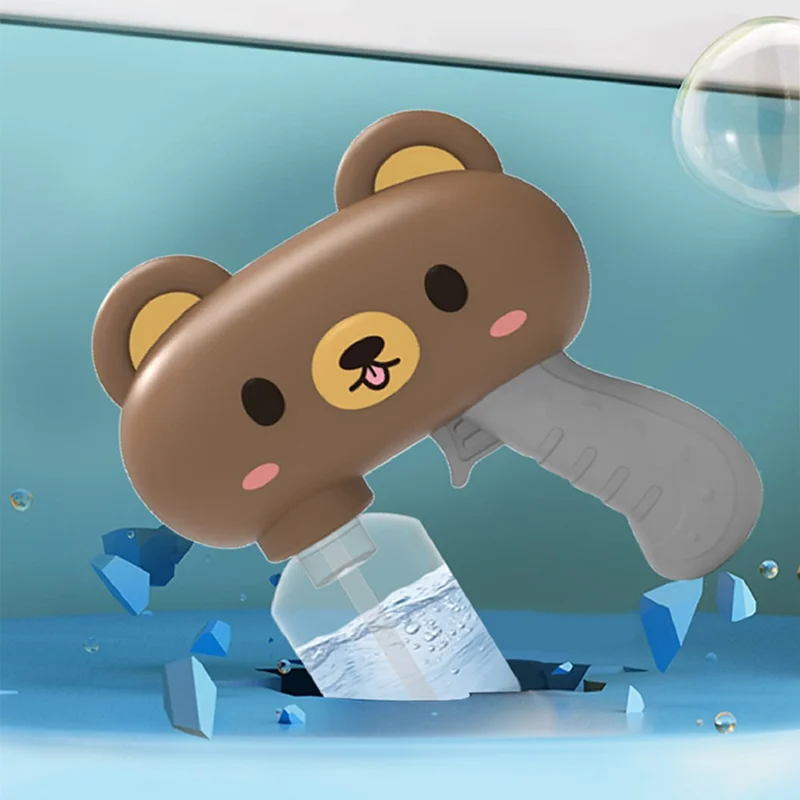 Pistolet à eau électrique Y9 design ours en peluche pulvérisation continue pistolet à eau haute pression cadeau pour enfants - Marron