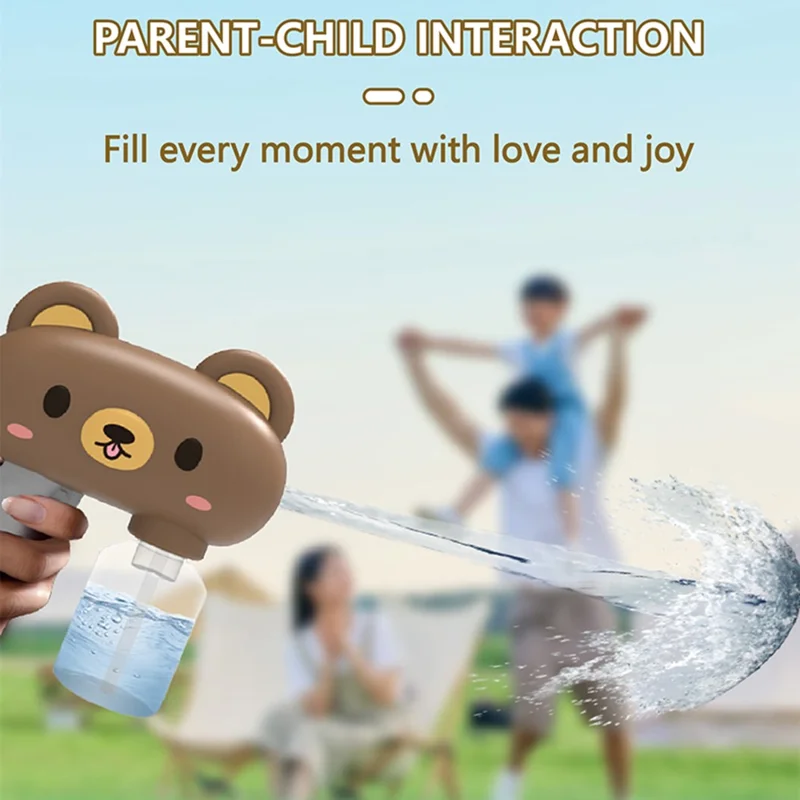 Pistolet à eau électrique Y9 design ours en peluche pulvérisation continue pistolet à eau haute pression cadeau pour enfants - Marron