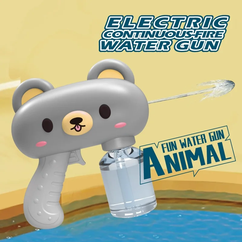 Pistolet à eau électrique Y9 design ours en peluche pulvérisation continue pistolet à eau haute pression cadeau pour enfants - Marron