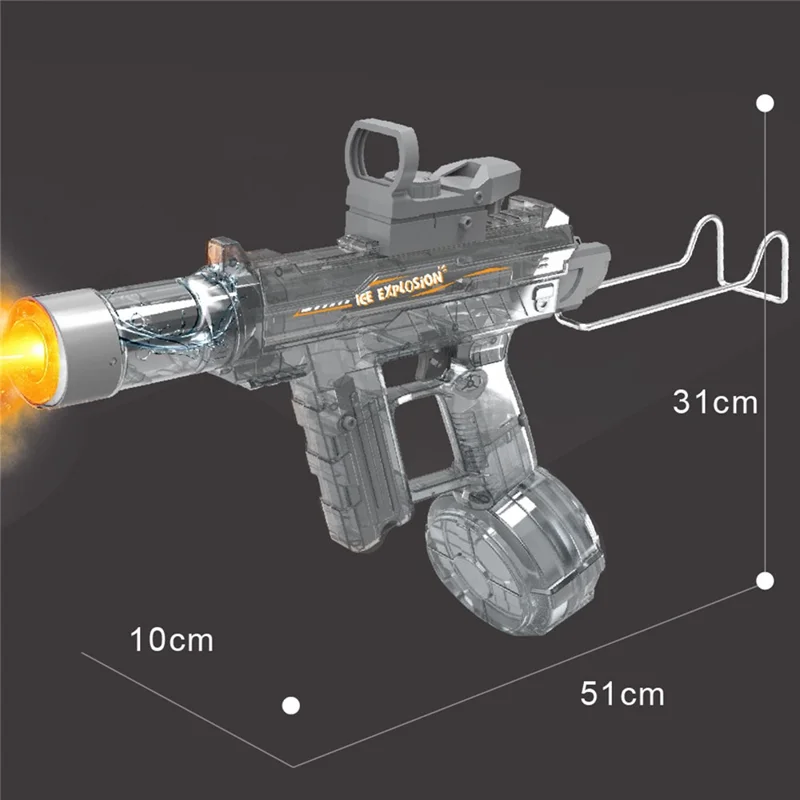 Y13 Jeu d'été interactif, pistolet à eau électrique à pulvérisation continue avec lumière LED, jouet pour enfants - Gris transparent