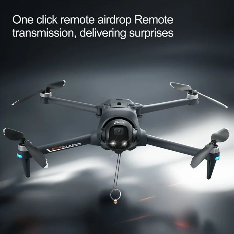 YL059 GPS-Drohne mit 4,3-Zoll-Bildschirm-Fernbedienung, 5G FPV HD-Kamera, Ein-Tasten-Airdrop, faltbarer Quadcopter, mit 2 Akkus – Hellgrau