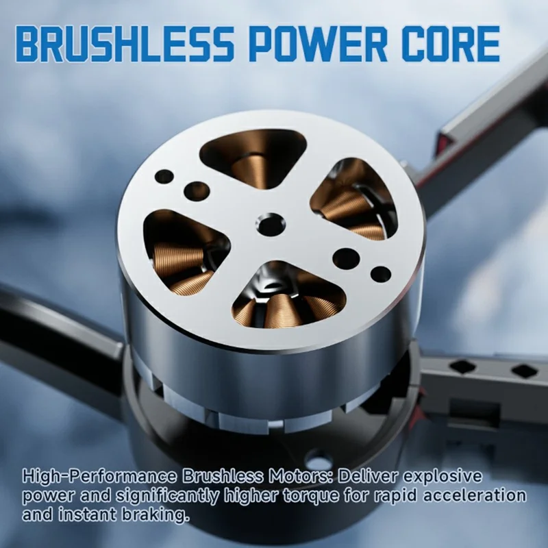 4DRC 4D-V51 Football Shape RC Drone with Colorful LED Lights / 2 Batteries, Brushless Motor Training Aircraft - Blue