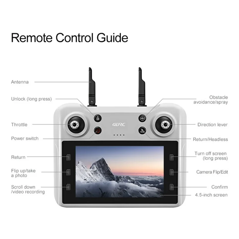 4DRC 4D-V34 4.5 inch Screen-Controlled GPS Brushless Drone Real-Time Transmission HD Aerial Photography Drone with Single Battery