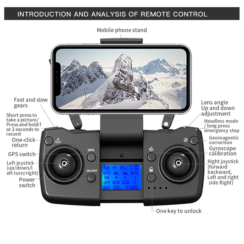 LYZ L900 Pro Max 5G Brushless Motor Drone Easy GPS 4-Axis Quadcopter (HD+Obstacle Avoidance+2 Batteries) - Grey / White