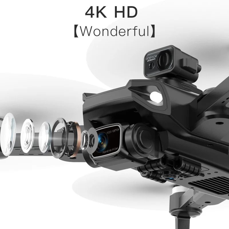 LYZ L900 Pro Max 5G Brushless Motor Drone Easy GPS 4-Axis Quadcopter (HD+Obstacle Avoidance+2 Batteries) - Grey / White