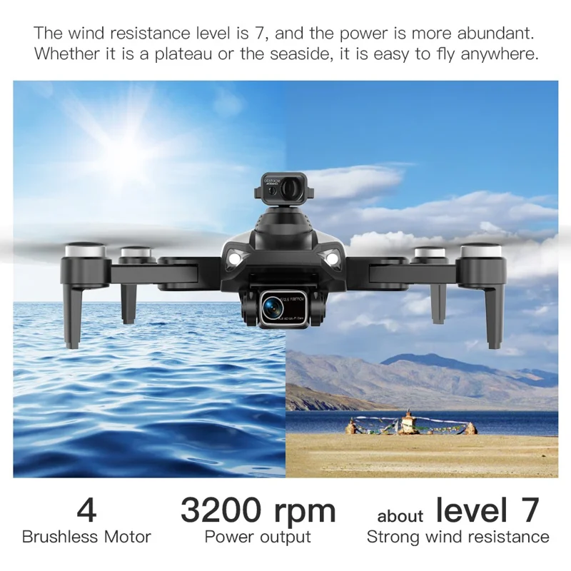 LYZ L900 Pro Max 5G Brushless Motor Drone Easy GPS 4-Axis Quadcopter (HD+Obstacle Avoidance+2 Batteries) - Grey / White