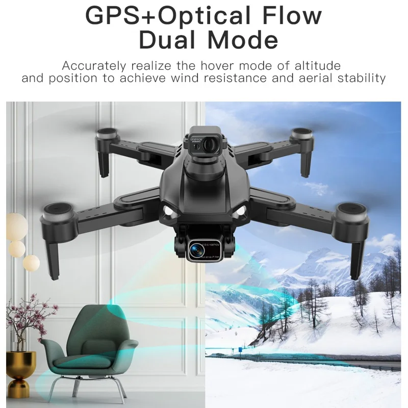 LYZ L900 Pro Max 5G Brushless Motor Drone Easy GPS 4-Axis Quadcopter (HD+Obstacle Avoidance+2 Batteries) - Grey / White