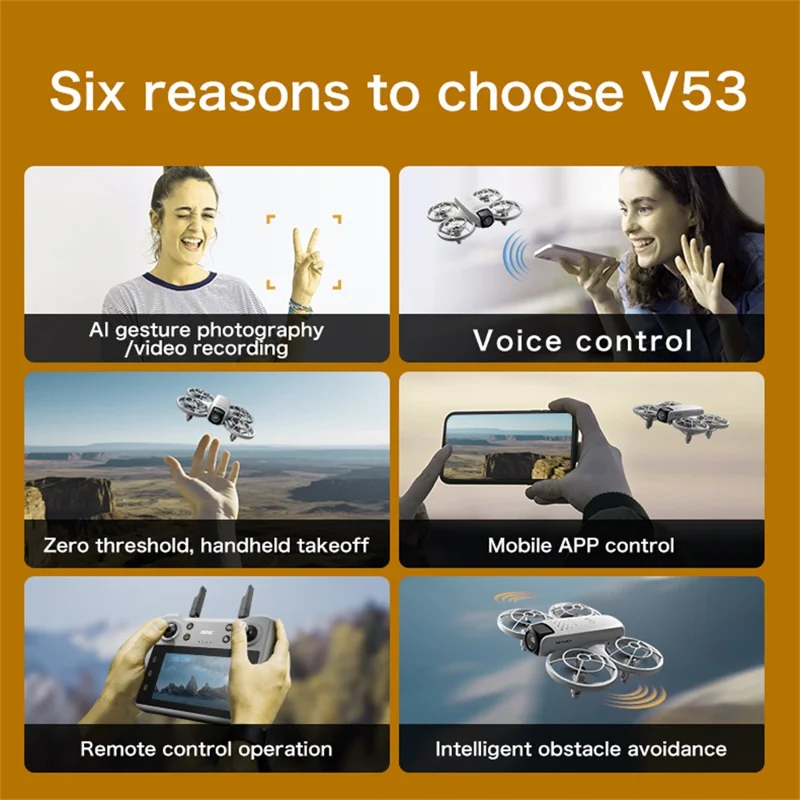 Drone 4DRC 4D-V53 com 2 Baterias WiFi FPV com Posicionamento por Fluxo Ótico e Quadricóptero com Ecrã Remoto de 4,5 Polegadas