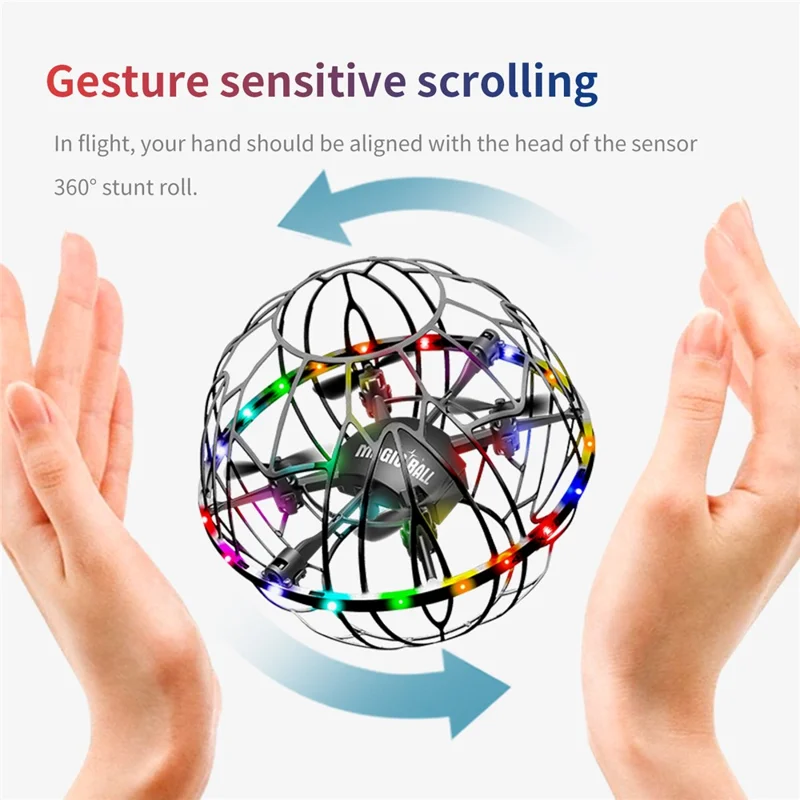 4DRC 4D-V49 Soccer Shape Drone with 2 Batteries 360 Degree Flip LED Lighting Smart Gesture Sensing Quadcopter - White