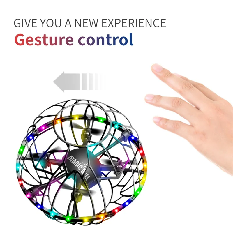 4DRC 4D-V49 Soccer Shape Drone with 2 Batteries 360 Degree Flip LED Lighting Smart Gesture Sensing Quadcopter - White