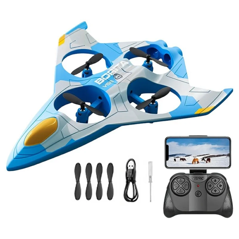 4DRC 4D-V56 Drone Planador com 2 Baterias, Manutenção Inteligente de Altitude, Avião RC sem Câmara - Azul