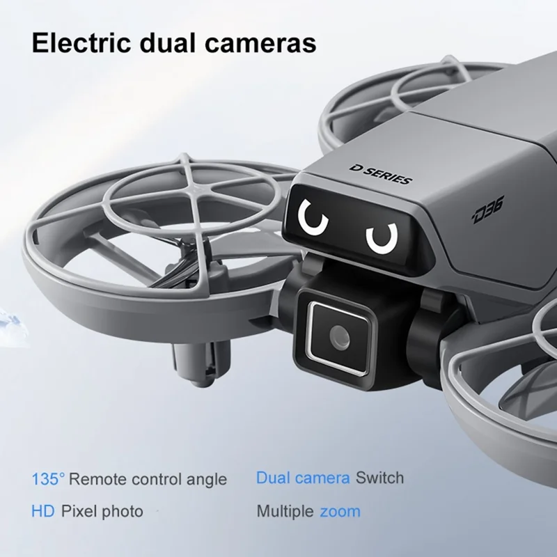 D36 Aerial Photography Drone with 1 Battery Optical Flow Positioning FPV Camera Quadcopter with 4.3 Inch Screen Remote - Dark Grey