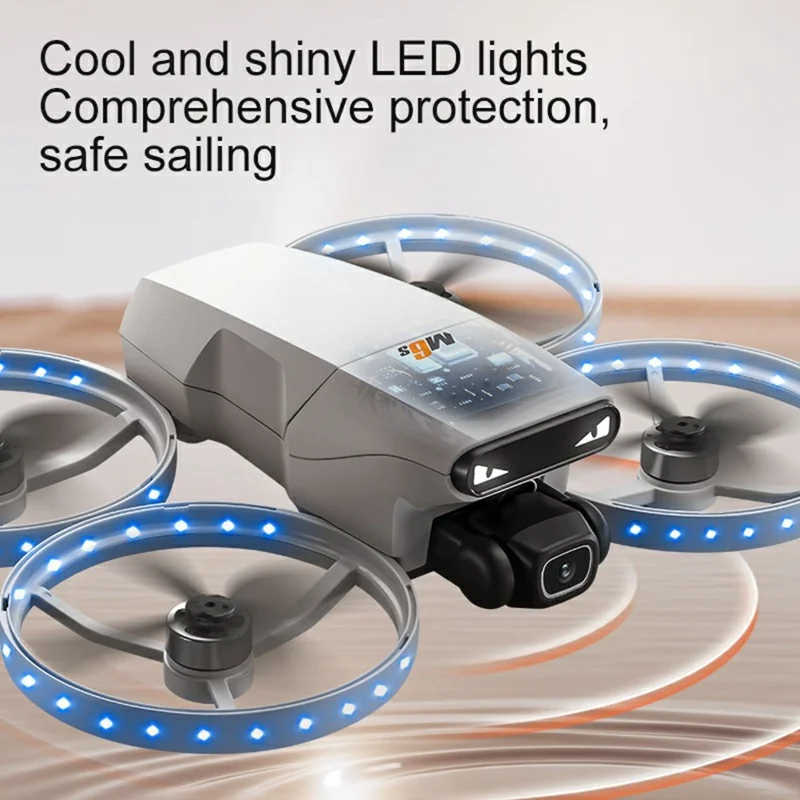 M6S vikbar drönare med 3 batterier, dubbelkamera, optisk flödespositionering, flygplan med fjärrkontroll med 4,3 tum skärm