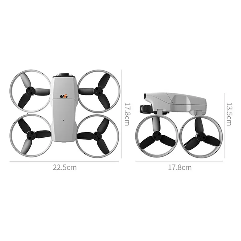 M6S vikbar drönare med 3 batterier, dubbelkamera, optisk flödespositionering, flygplan med fjärrkontroll med 4,3 tum skärm