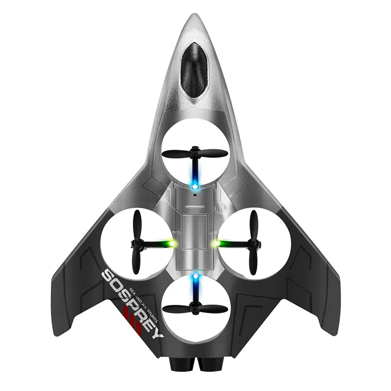 4DRC 4D-V54 Avion en mousse EPP avec 1 batterie, Drone amphibie Jouet acrobatique avec télécommande - Noir