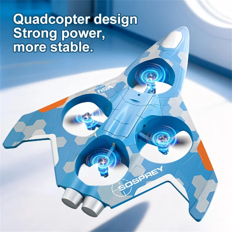 4DRC 4D-V54 EPP-Schaumstoffflugzeug mit 2 Batterien, Amphibien-Drohne, Stunt-Spielzeug mit Fernbedienung – Blau
