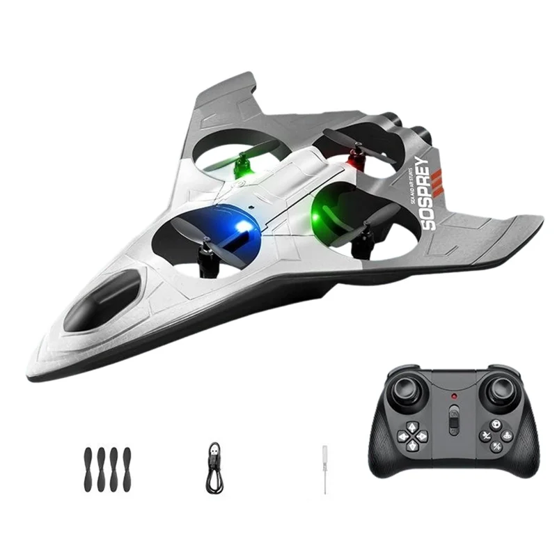 4DRC 4D-V54 Avion en Mousse EPP avec 2 Batteries, Drone Amphibie Jouet Acrobate avec Télécommande - Noir