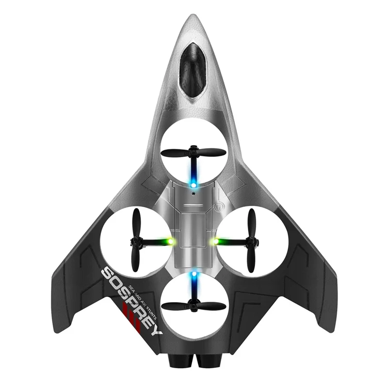 4DRC 4D-V54 Avion en Mousse EPP avec 2 Batteries, Drone Amphibie Jouet Acrobate avec Télécommande - Noir