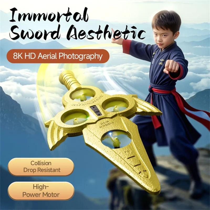 4DRC 4D-V57 Sword Design Drone with 1 Battery Optical Flow Positioning HD Aerial Photography Aircraft - Purple